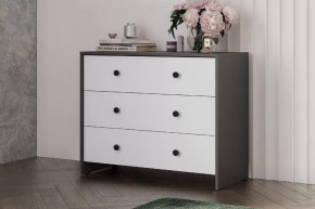 Модульная система "Дольче" Комод 3 ящика Графит / белый в Когалыме - kogalym.mebel-tymen.ru | фото