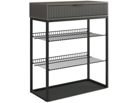 Обувница Вельвет графит/графит матовый/черный муар в Когалыме - kogalym.mebel-tymen.ru | фото