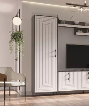 Пенал Квадро М-2 серый графит/софт вайт в Когалыме - kogalym.mebel-tymen.ru | фото