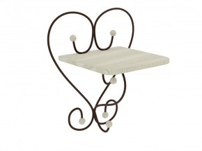 Полка настенная Милсон белая-металл коричневый в Когалыме - kogalym.mebel-tymen.ru | фото