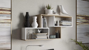 Полка настенная тип 4 Дуб Сонома/Белый в Когалыме - kogalym.mebel-tymen.ru | фото