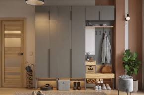 Прихожая Баско К10 графит/дуб крафт золотой в Когалыме - kogalym.mebel-tymen.ru | фото