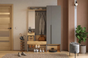Прихожая Баско К2 графит/дуб крафт золотой в Когалыме - kogalym.mebel-tymen.ru | фото