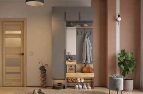 Прихожая Баско К4 графит/дуб крафт золотой в Когалыме - kogalym.mebel-tymen.ru | фото