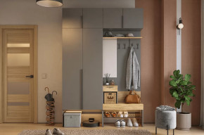 Прихожая Баско К5 графит/дуб крафт золотой в Когалыме - kogalym.mebel-tymen.ru | фото