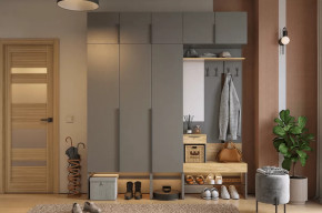 Прихожая Баско К7 графит/дуб крафт золотой в Когалыме - kogalym.mebel-tymen.ru | фото