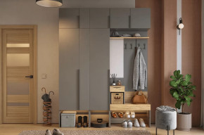 Прихожая Баско К9 графит/дуб крафт золотой в Когалыме - kogalym.mebel-tymen.ru | фото