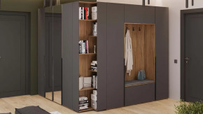 Прихожая «Порто» № 5 Яблоня Беллуно, Графит софт в Когалыме - kogalym.mebel-tymen.ru | фото