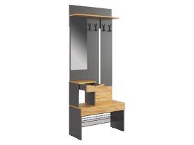 Прихожая Баско графит/дуб крафт золотой в Когалыме - kogalym.mebel-tymen.ru | фото