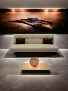 Прямой диван манго 4 Нео Латте/Подушки Нео Шоколад в Когалыме - kogalym.mebel-tymen.ru | фото