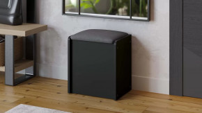 Пуф Бостон Антрацит/Велюр серый в Когалыме - kogalym.mebel-tymen.ru | фото