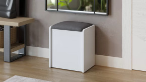 Пуф Бостон Белый Ясень, Велюр Серый в Когалыме - kogalym.mebel-tymen.ru | фото