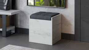 Пуф «Форест» Дуб крафт белый, Велюр Серый в Когалыме - kogalym.mebel-tymen.ru | фото