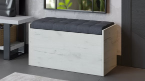 Пуф «Форест» Исп. 2 Дуб крафт белый, Велюр Серый в Когалыме - kogalym.mebel-tymen.ru | фото