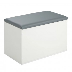 Пуф "Герда" 600*355*432 мм Белый/серый кожзам в Когалыме - kogalym.mebel-tymen.ru | фото