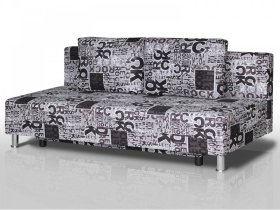 Диван Комфорт Лайт без подлокотников 2 подушки принт Рок в Когалыме - kogalym.mebel-tymen.ru | фото
