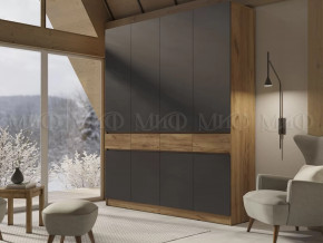 Шкаф 4-х створчатый Роджинамиф, дуб крафт/графит в Когалыме - kogalym.mebel-tymen.ru | фото