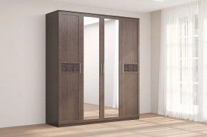 Шкаф 4-х створчатый с зеркалом Кэт-4 Венге Диал в Когалыме - kogalym.mebel-tymen.ru | фото