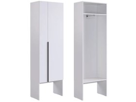 Шкаф двухдверный L600 Баско белое дерево в Когалыме - kogalym.mebel-tymen.ru | фото