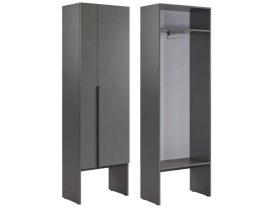 Шкаф двухдверный L600 Баско графит в Когалыме - kogalym.mebel-tymen.ru | фото