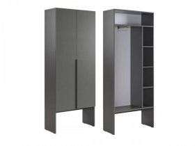 Шкаф двухдверный L800 Баско графит в Когалыме - kogalym.mebel-tymen.ru | фото