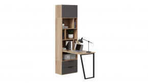 Шкаф комбинированный (366) со столом «Порто» Исп.2 Яблоня Беллуно, Графит софт в Когалыме - kogalym.mebel-tymen.ru | фото