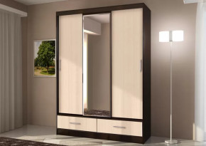 Шкаф-купе 009, трехдверный, с ящиками, венге /дуб белфорт Диал в Когалыме - kogalym.mebel-tymen.ru | фото