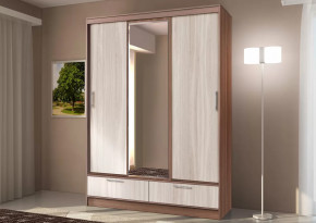 Шкаф-купе 009, трехдверный, с ящиками, ясень шимо темный/ясень шимо светлый Диал в Когалыме - kogalym.mebel-tymen.ru | фото