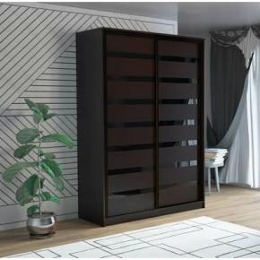 Шкаф-купе ПШ-2.9 1500 Вставка МДФ/стекло Венге в Когалыме - kogalym.mebel-tymen.ru | фото