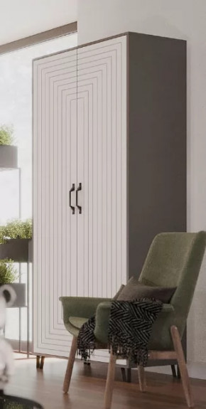 Шкаф Квадро М-3 двухдверный, серый графит/софт вайт в Когалыме - kogalym.mebel-tymen.ru | фото