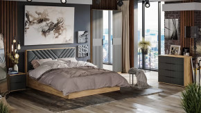Спальня «Хилтон» Дуб Крафт золотой, Графит матовый в Когалыме - kogalym.mebel-tymen.ru | фото