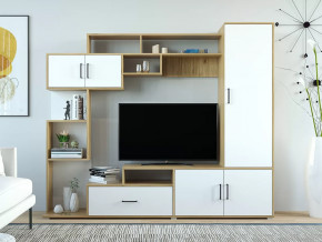 Стенка Пекин Белый-Крафт Золотой в Когалыме - kogalym.mebel-tymen.ru | фото