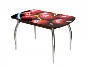 Стол Бостон-2 ф/п Вишня, 1100*700 мм, венге/хром триумф в Когалыме - kogalym.mebel-tymen.ru | фото