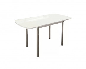 Стол Бостон-3 раздвижной, белый глянец, хром брифинг в Когалыме - kogalym.mebel-tymen.ru | фото