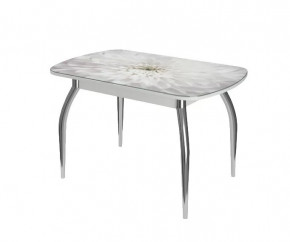 Стол Бостон-3 раздвижной, Флоренс, фотопечать/хром триумф в Когалыме - kogalym.mebel-tymen.ru | фото