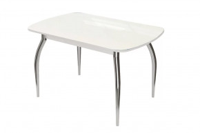 Стол Бостон, белый глянец/белый/хром триумф в Когалыме - kogalym.mebel-tymen.ru | фото