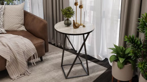 Стол журнальный ДП 1-03-05 исп. 2 Черный/Стекло с рисунком Песок в Когалыме - kogalym.mebel-tymen.ru | фото