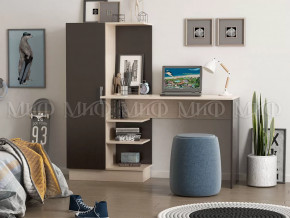 Стол компьютерный №1 Дуб беленый-венге в Когалыме - kogalym.mebel-tymen.ru | фото