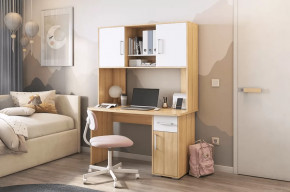 Стол компьютерный Лайт К2 дуб сонома/белый в Когалыме - kogalym.mebel-tymen.ru | фото