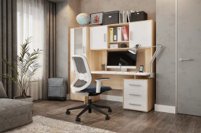 Стол компьютерный Лайт К3 дуб сонома/белый в Когалыме - kogalym.mebel-tymen.ru | фото