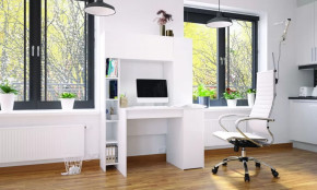 Стол компьютерный Тайм Белый в Когалыме - kogalym.mebel-tymen.ru | фото