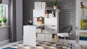 Стол письменный тип 7 Белый Ясень в Когалыме - kogalym.mebel-tymen.ru | фото