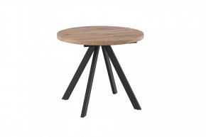 Стол раздвижной RONDO М-90, дуб велингтон/черный в Когалыме - kogalym.mebel-tymen.ru | фото