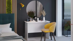 Стол с зеркалом тип 14 (1000) Белый Ясень в Когалыме - kogalym.mebel-tymen.ru | фото