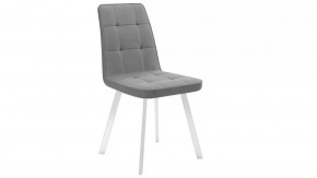 Стул «Рони»  Белый муар, Микровелюр BRENDY Grey в Когалыме - kogalym.mebel-tymen.ru | фото
