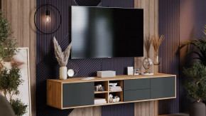 Тумба ТВ тип 5 Дуб Крафт золотой, Антрацит в Когалыме - kogalym.mebel-tymen.ru | фото