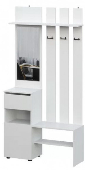 Вешалка с зеркалом Денвер SAFE Белый в Когалыме - kogalym.mebel-tymen.ru | фото